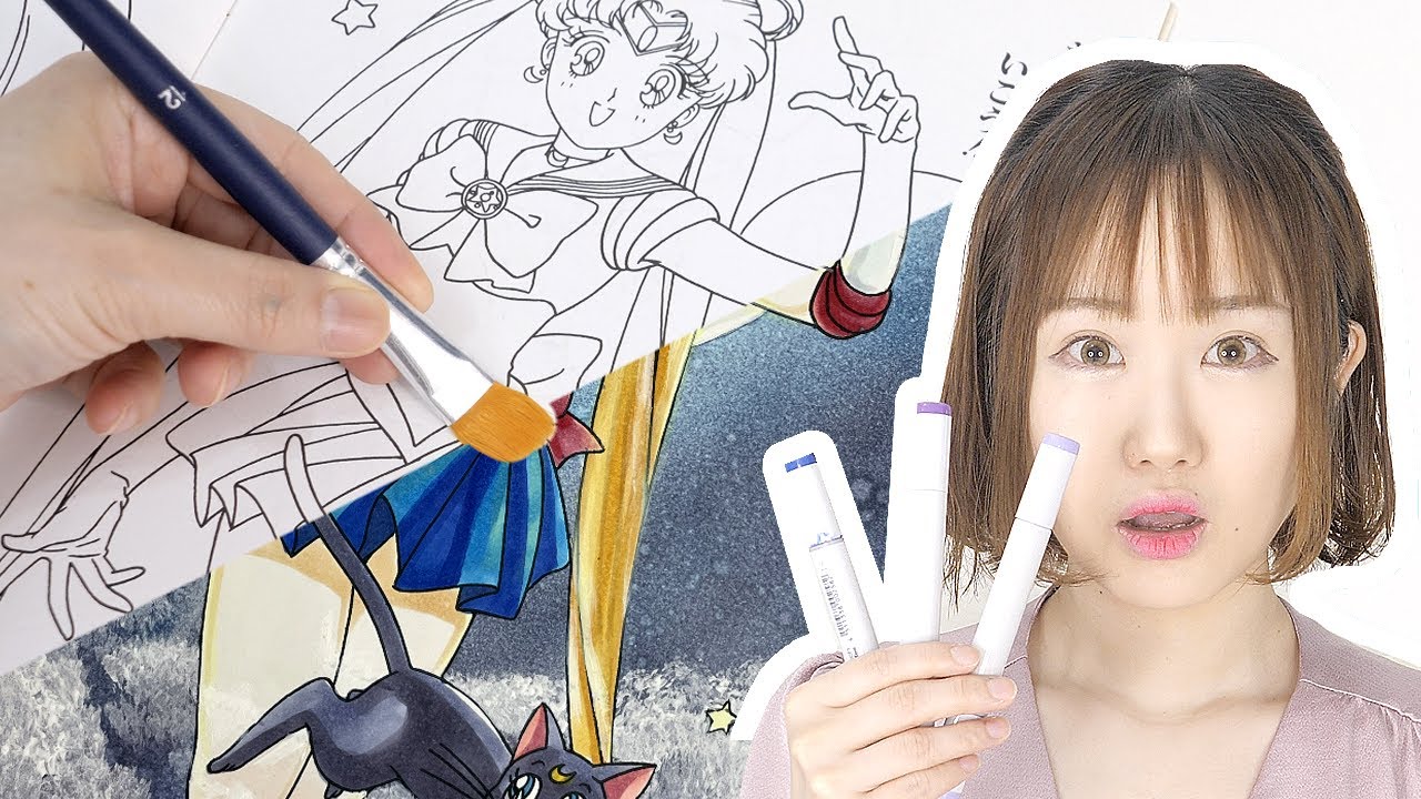 Artist PAINT a children's COLORING BOOK with copic markers