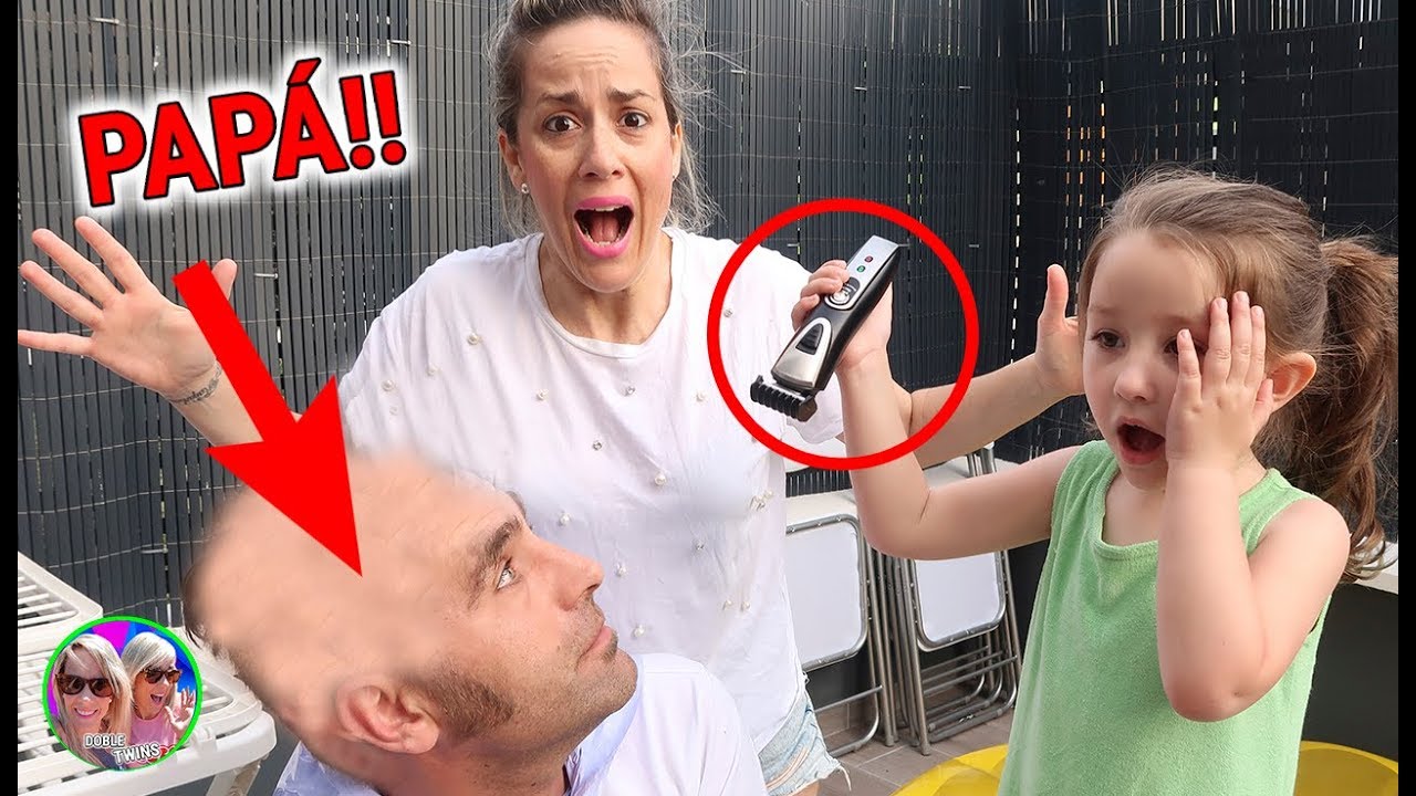 LE CORTO EL PELO A MI PADRE EN CASA EN CUARENTENA! SALE MAL😱 MI HIJA RAPA LA CABEZA A PAPÁ