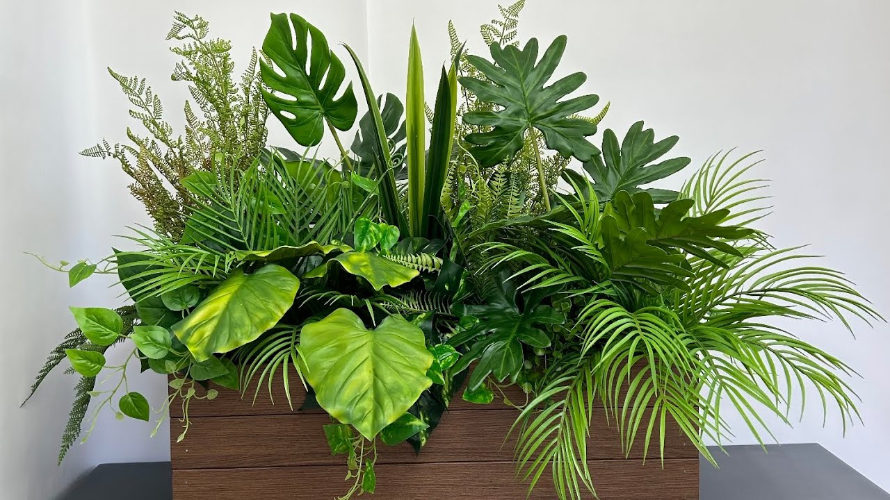 Подробная инструкция по сборке. Композиция из искусственных растений в кашпо