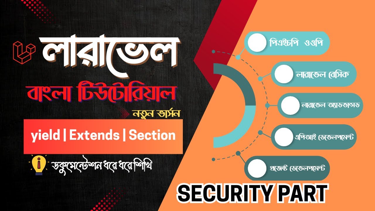 81 Laravel Yield Extends Section Bangla Tutorial | Blade Template Explained