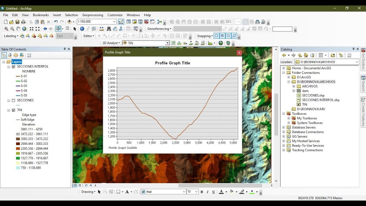 COMO CREAR UN PERFIL TOPOGRÁFICO A PARTIR DE CURVAS DE NIVEL  EN ARCGIS