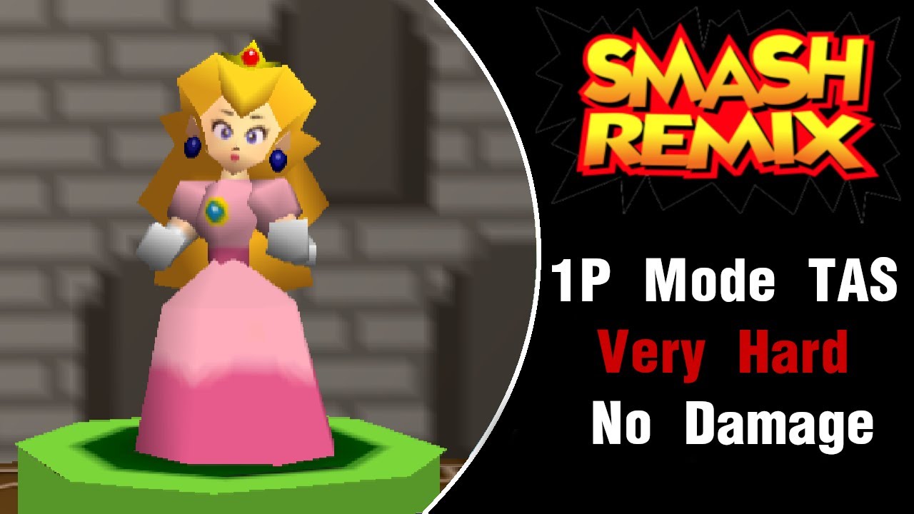 Smash Remix [TAS] - Peach 1P Mode (Very Hard, No Damage)