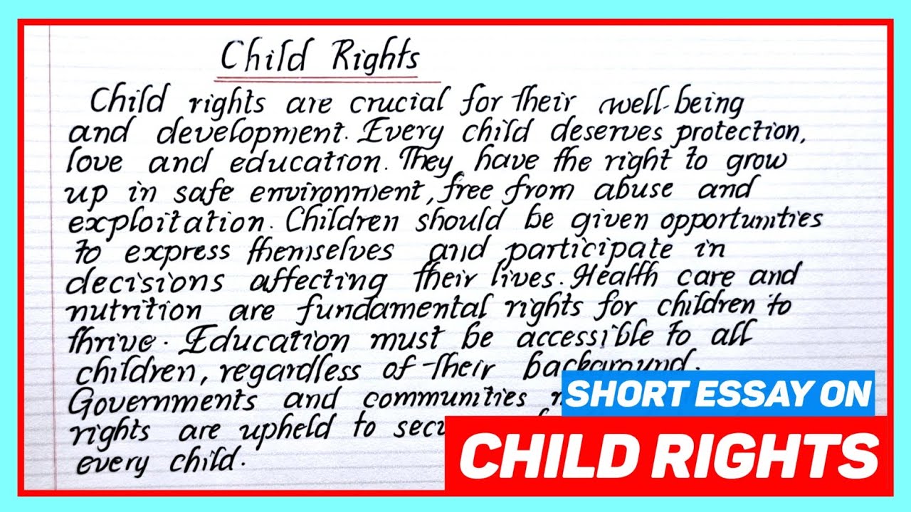 Paragraph On Child Rights || Short Essay On Child Rights