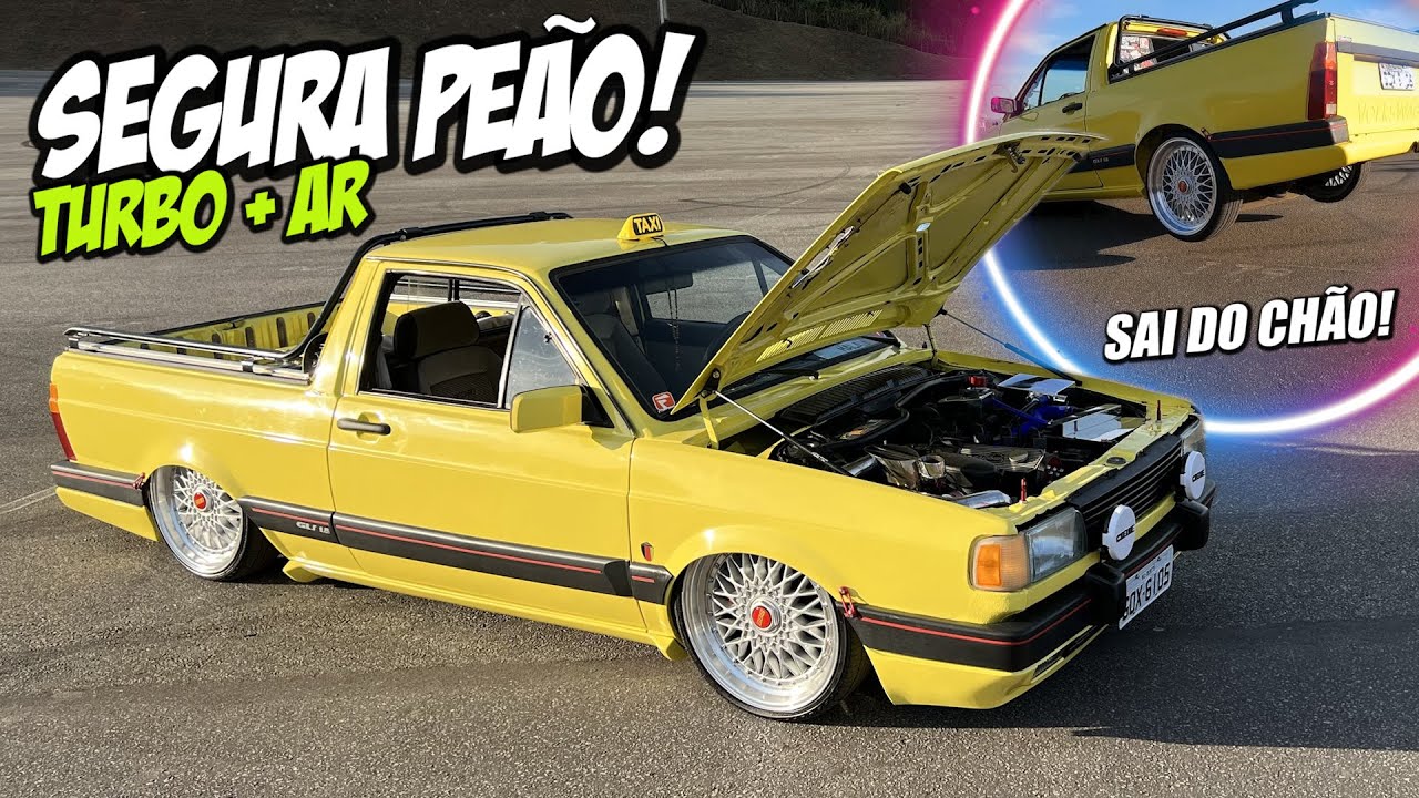 SAVEIRO QUADRADA TURBO COM RODAS BBS TALA 5 - SUSPENSÃO A AR DE MEIA POLEGADA! DIFERENTE DE TUDO