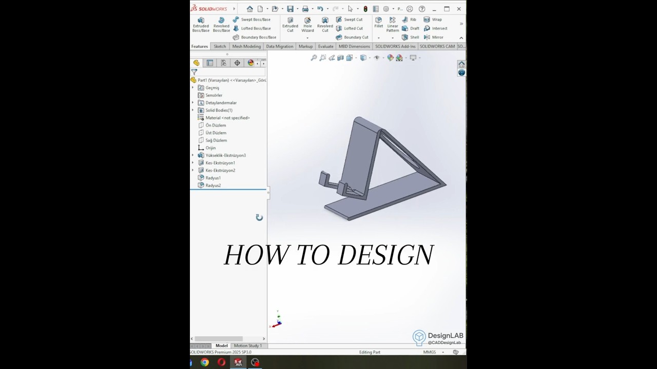 How to Model a Phone Stand in SolidWorks | Easy 3D Design Tutorial