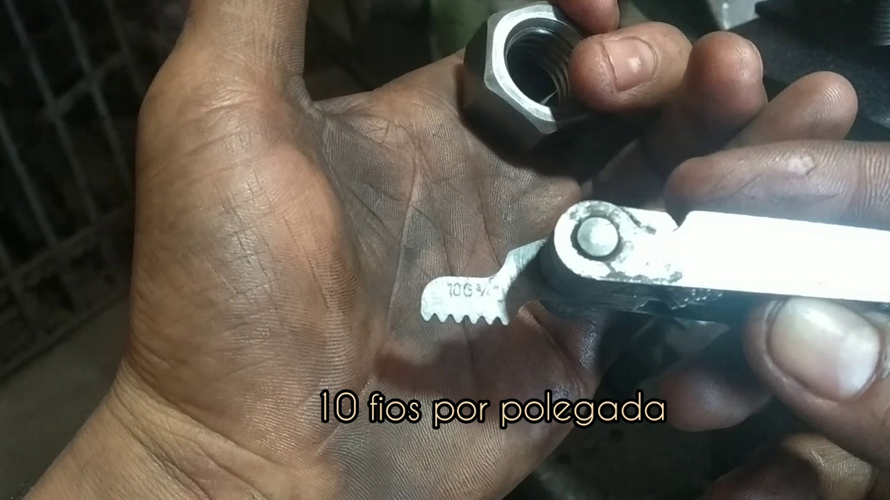 Fazendo rosca em eixo 3/4.