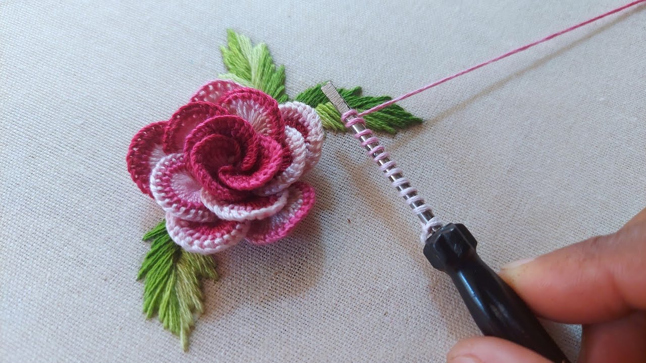 3D Rose flower design with easy trick|latest flower design ideas