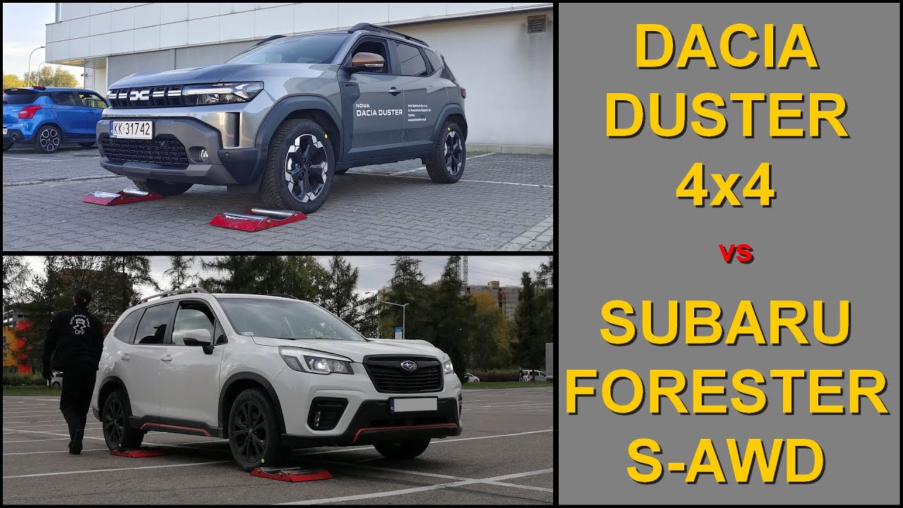 SLIP TEST - NEW Dacia Duster 4x4 vs Subaru Forester V S-AWD - @4x4.tests.on.rollers