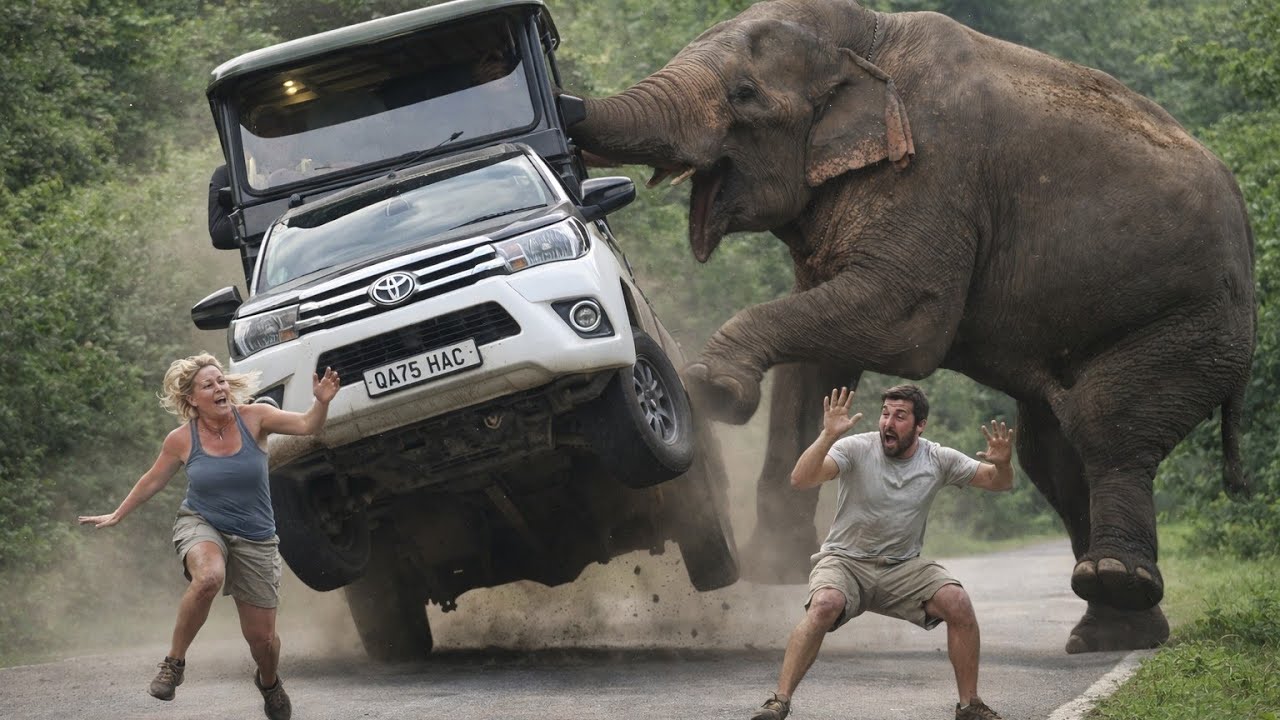 Angry Wild Elephant Attacks Safari Jeep | Terrifying Sri Lanka Wildlife Encounter.