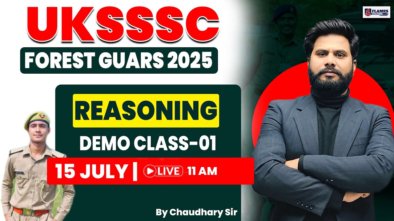 UKSSSC Forest Guard Exam 2025 | Reasoning Demo Class-01 | Uttarakhand Group C Exam 2025