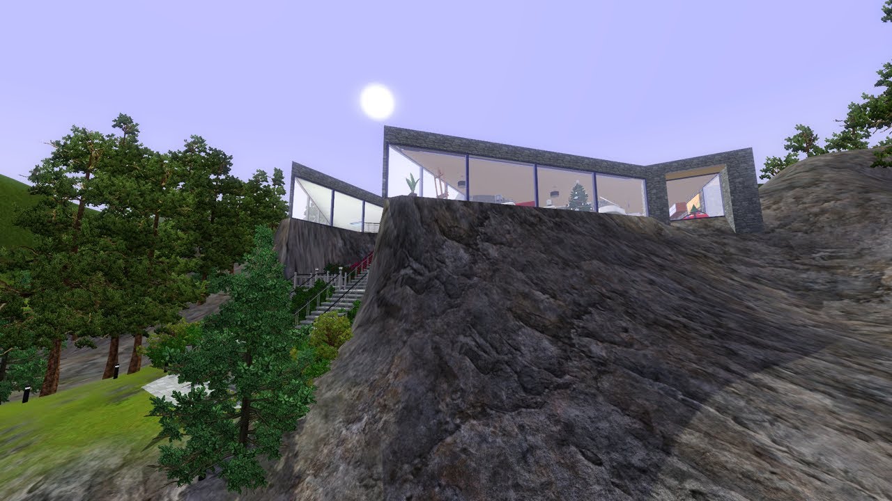 The Sims 3 - Building a Cliffside House