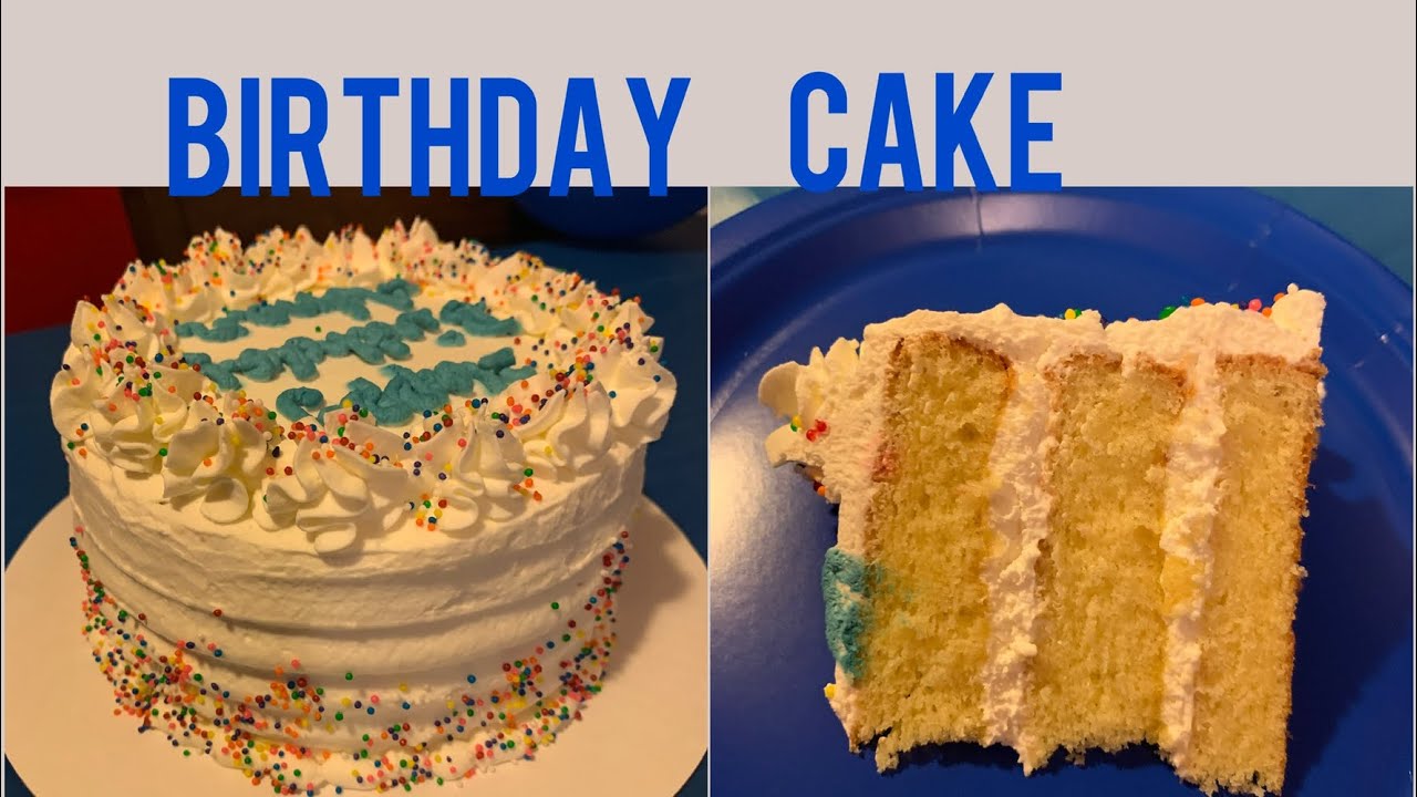 Birthday cake 🎂 Vanilla whipped cream ( yellow cake )🥰