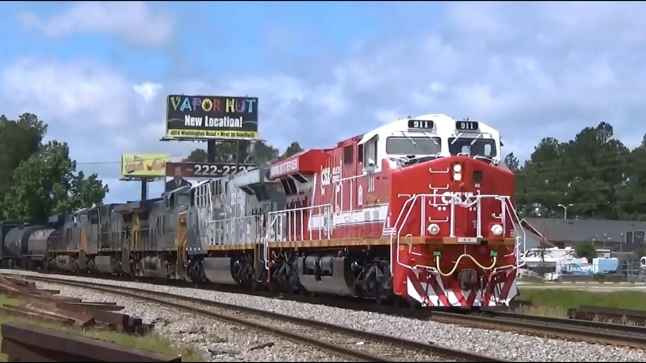 CSX 911 & 1776 New Honoring First Responders & Veterns Locomotives in Augusta, GA