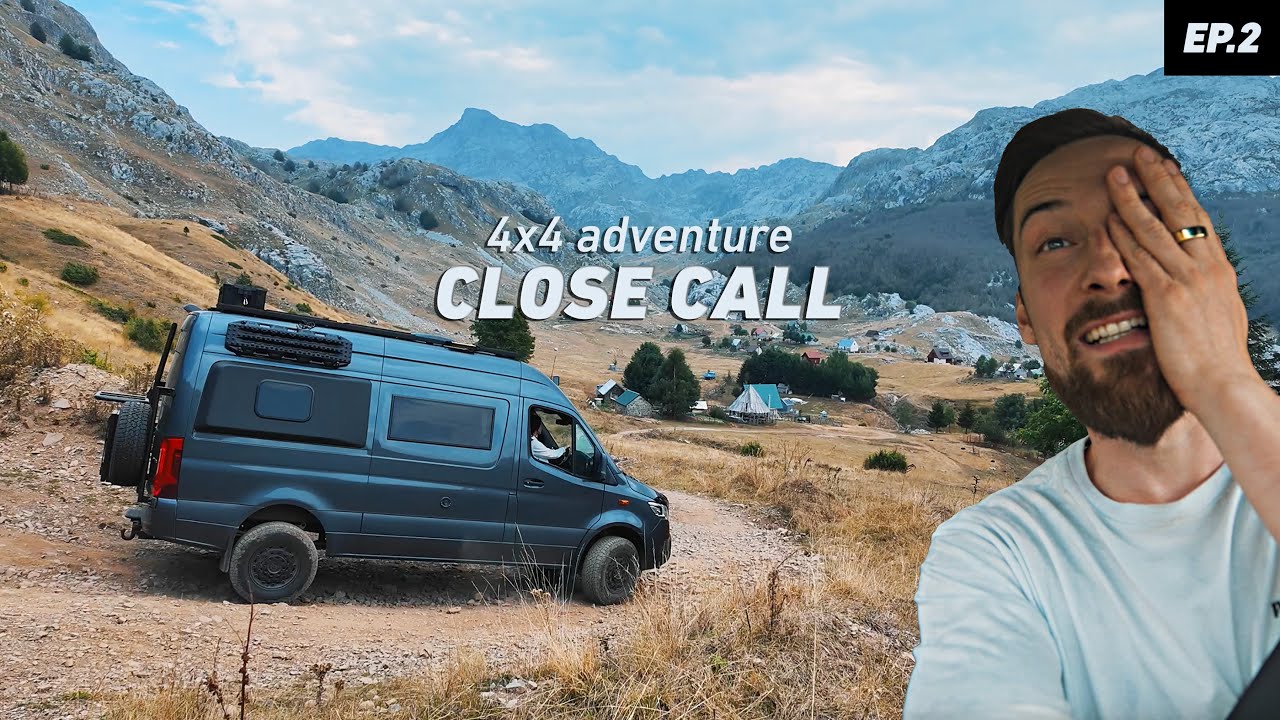 4x4 off-road thrills (close call) - overlanding Europe in our self made camper van