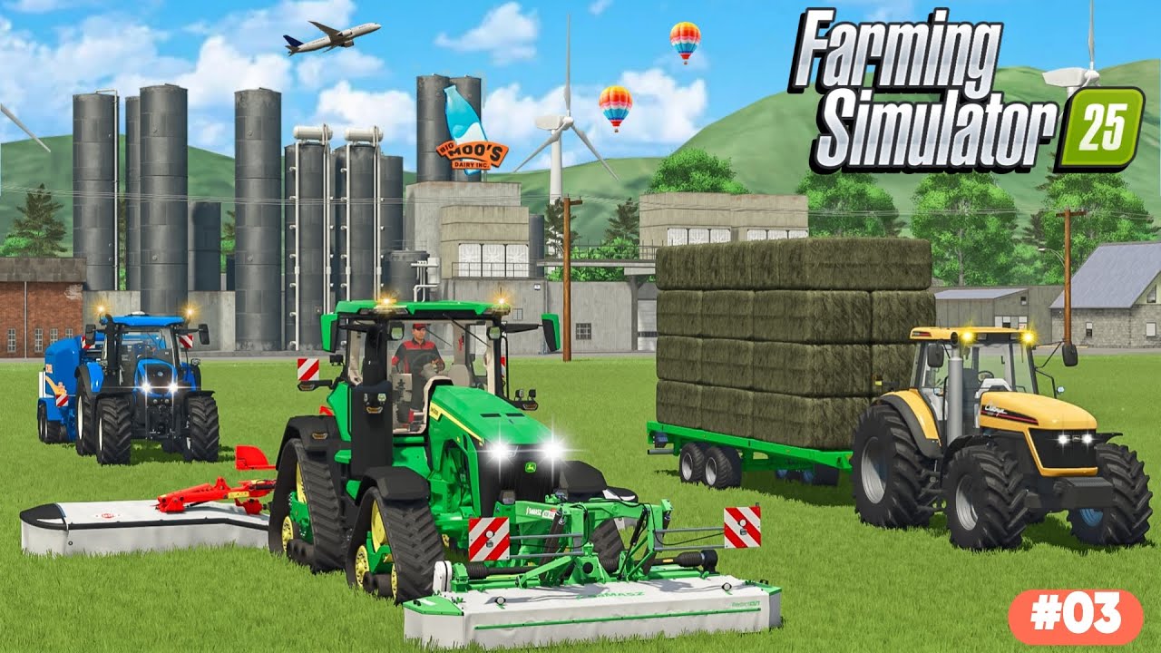 INSANE Grass Moving & Bale Wrapping with JOHN DEERE! | Farming Simulator 25