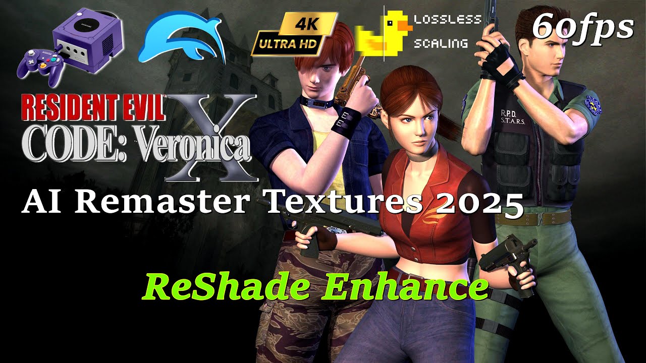Resident Evil Code Veronica X ~4K  AI Remaster HD Textures v1.4  LSFG 60 FPS | Wii Dolphin |  2025