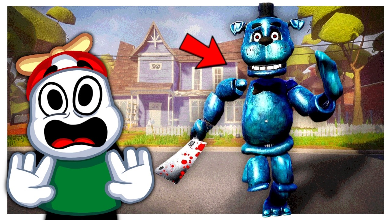 Este Freddy Azul Es Mas Rapido Y Bugeado En Hello Neighbor / FNAF Bear 5 Mod