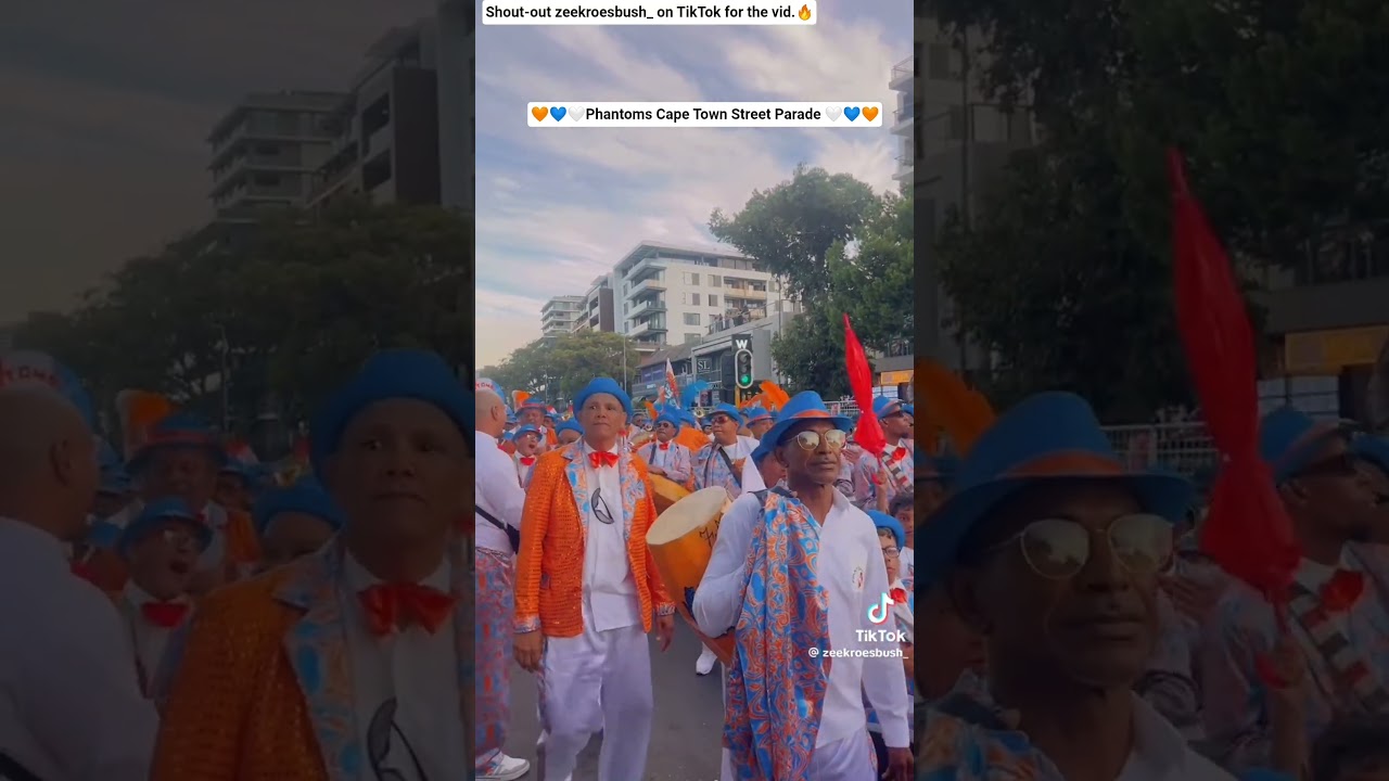 Phantoms Community Development Cape Town Street Parade 🧡💙🤍 #duet #fypシ゚viral #band