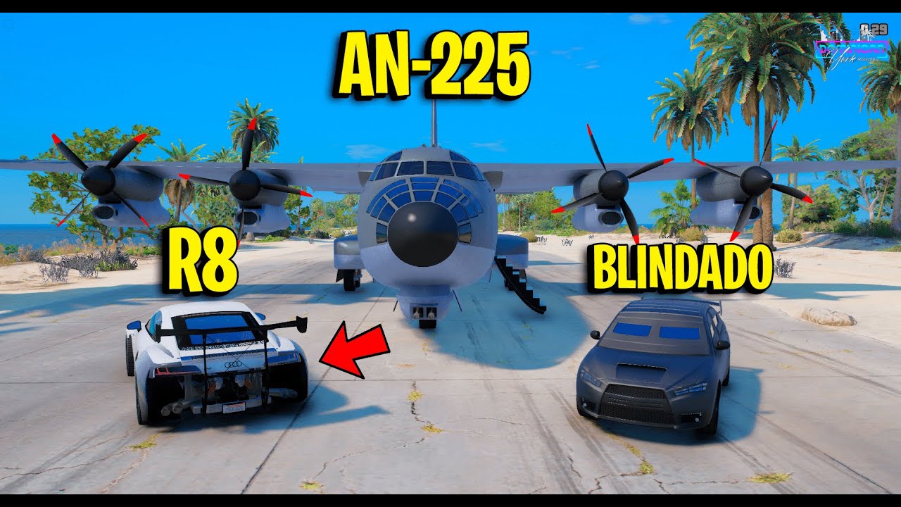 Usamos UN AN-225 MILITAR PARA RESCATAR un R8 Twin Turbo Gta Rp