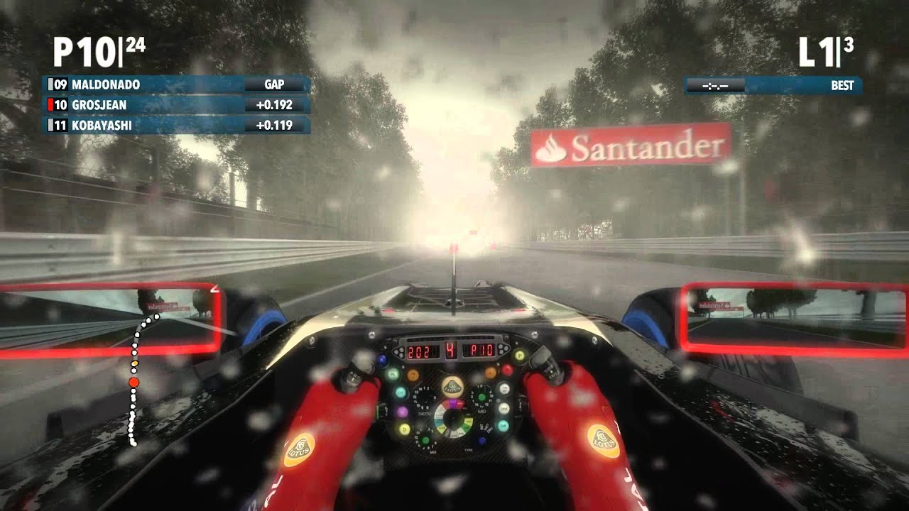 f1 2012 PC English Gameplay ( Heavy Rain - Monza ) Ultra Graphic ( Max Settig ) HD