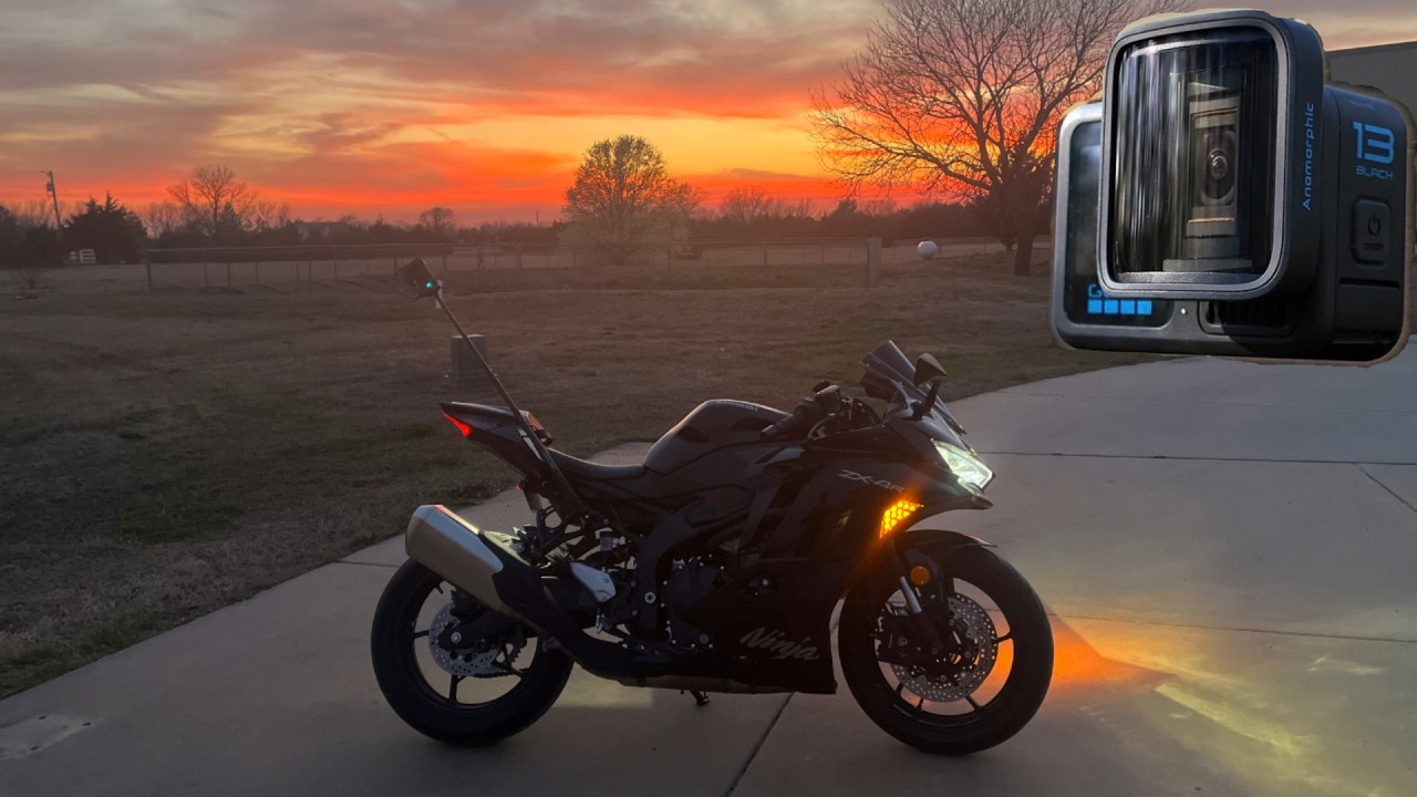 GoPro Hero 13 + Anamorphic Lens Mod | Ninja ZX-4R Sunset Ride