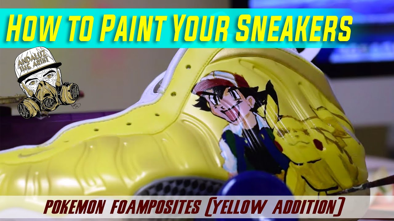 Custom Painted Foamposites Sneakers (Pokemon)
