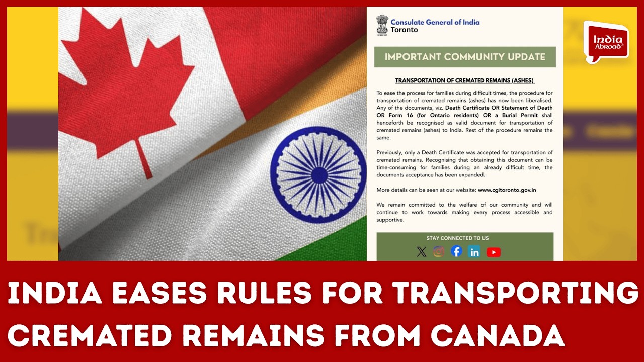 India eases rules for transporting cremated remains from Canada | India Abroad