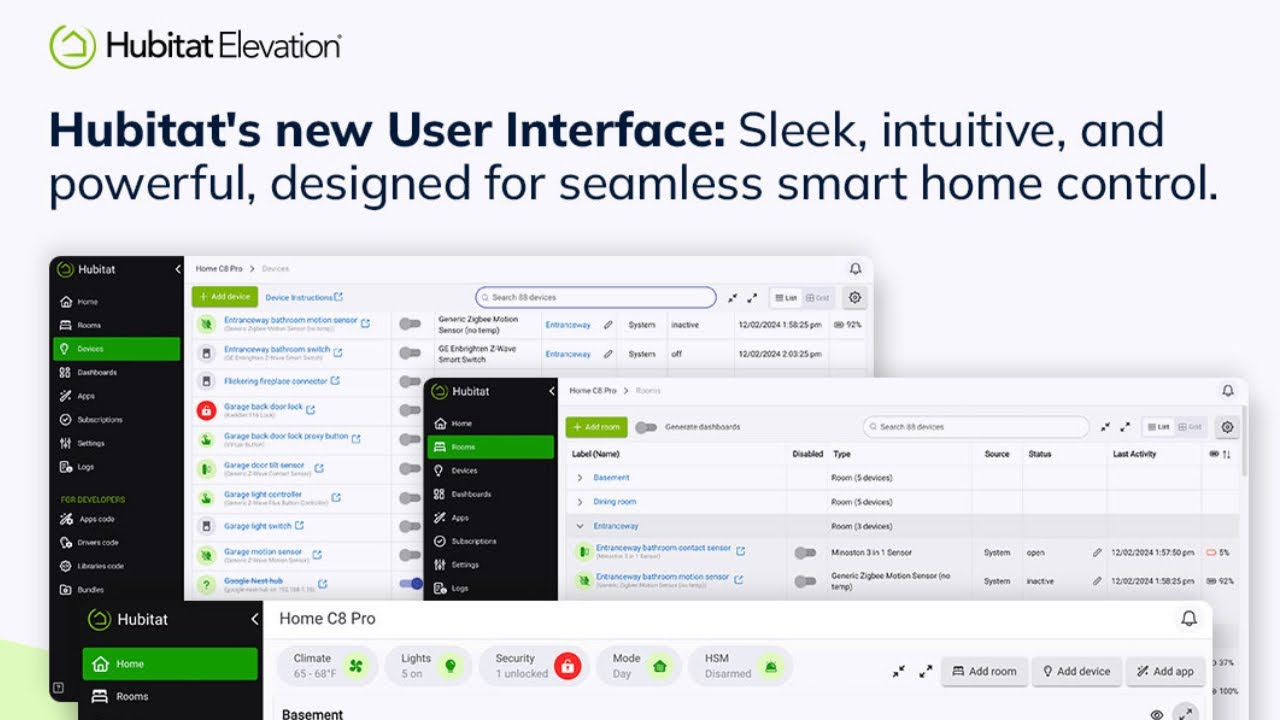The New Hubitat User Interface: Sleek, Powerful and Intuitive!