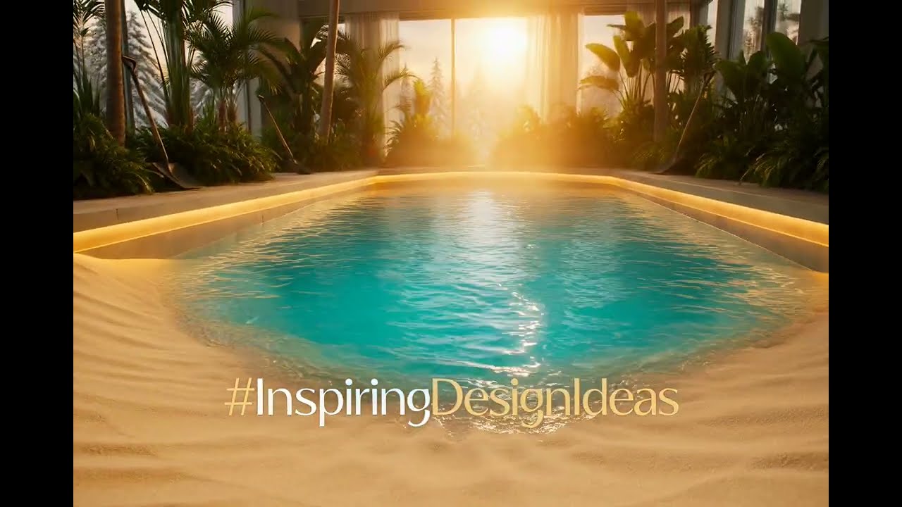 🤩Idea for a tropical indoor pool with sandy beach🤩