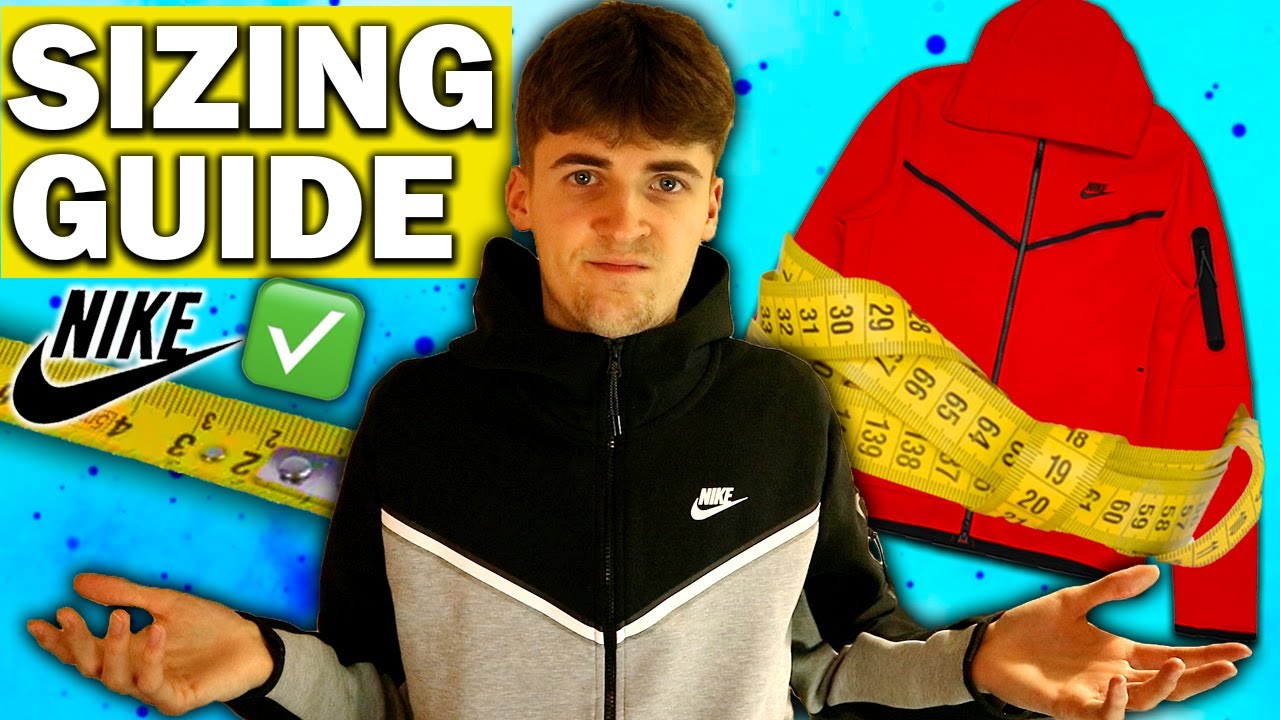 Руководство по размерам флисовой кофты Nike Tech