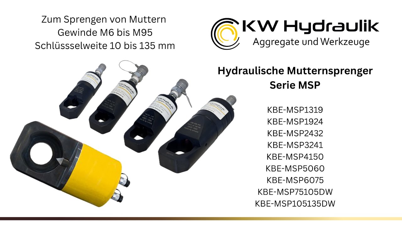 Hydraulische Mutternsprenger KBE-MSP  für Gewinde bis M95 Schlüsselweite 135mm von KW Hydraulik
