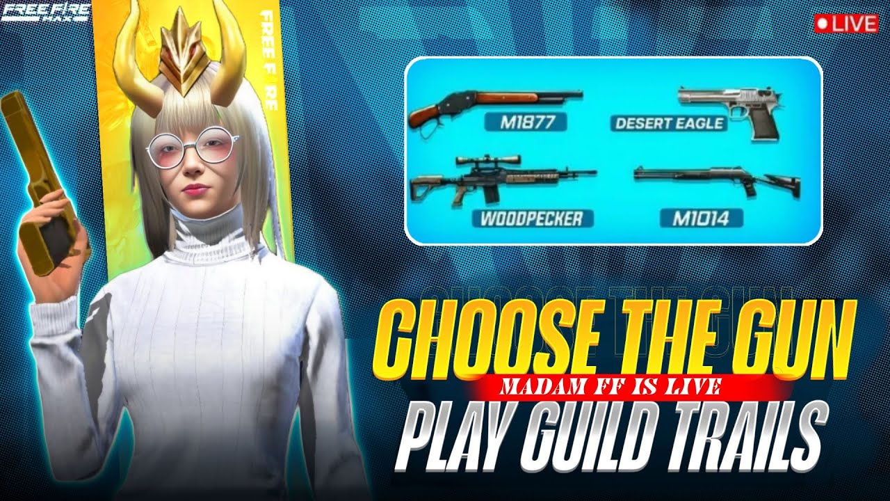 🔥FREEFIRE TELUGU GIRL LIVE🔥-FUN ROOMS🎁 -💢GUILD TRAILS 1VS2 -💞#giveaway #freefire