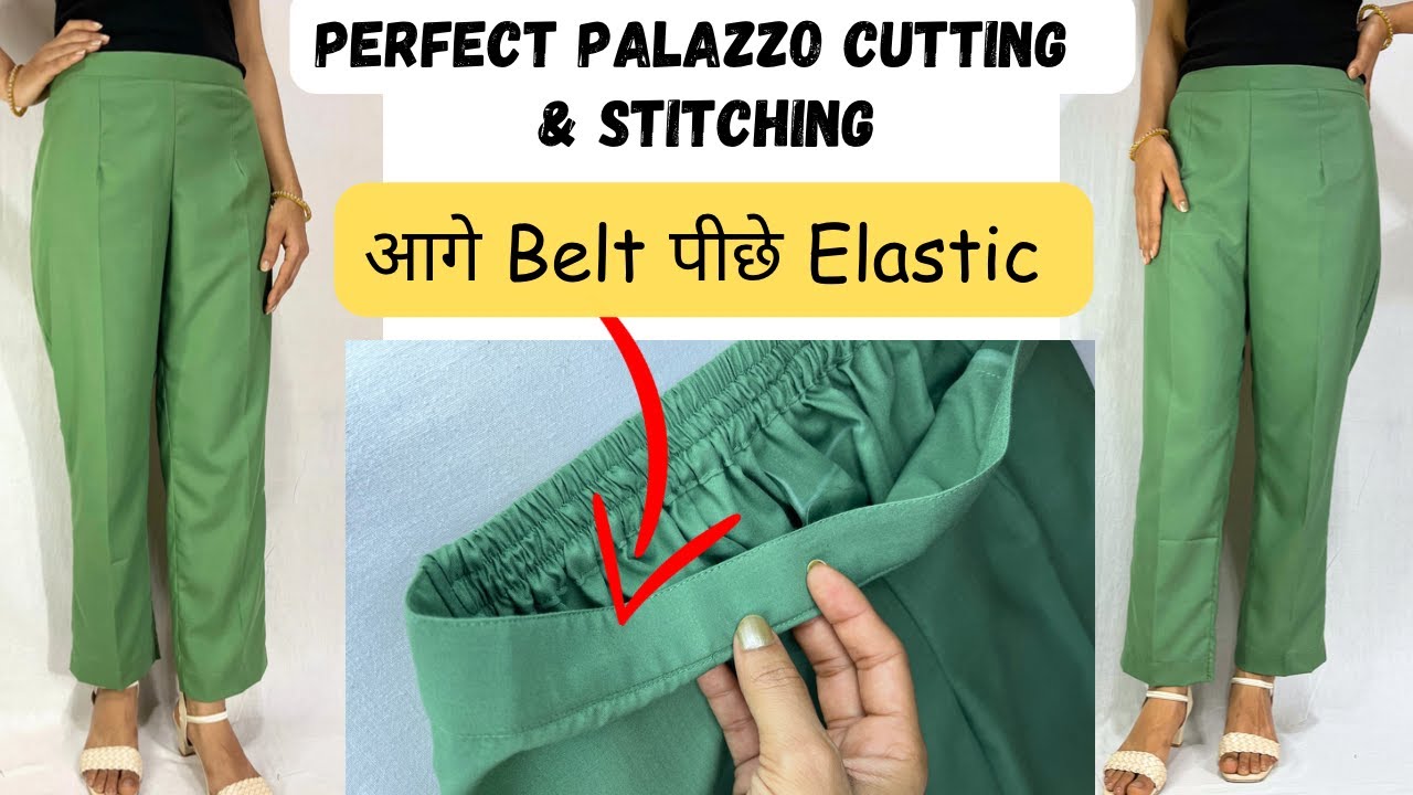 Perfect Belt Palazzo Cutting and Stitching/Half belt Plazo