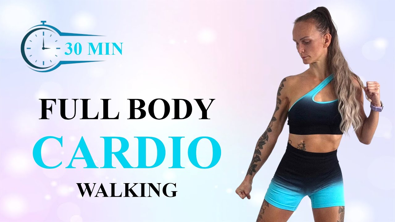 30 MIN WALKING FBW CARDIO Workout | Burn Calories Fast | Total Body Burn | No Repeat | No Equipment