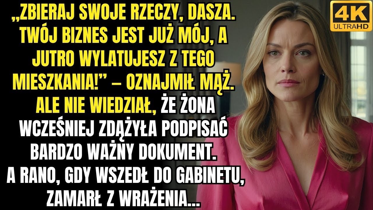 Zbieraj swoje rzeczy! Twój biznes jest już mój, a jutro wylatujesz z tego mieszkania! — oznajmił mąż
