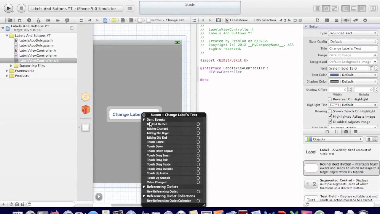 Xcode - Changing a Label's Text with a Button