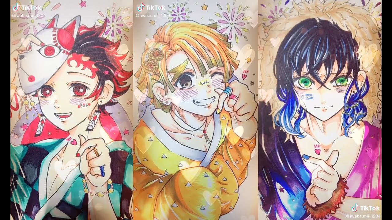 ティックトック絵 | 鬼滅の刃イラスト - TikTok Kimetsu no Yaiba Painting #7