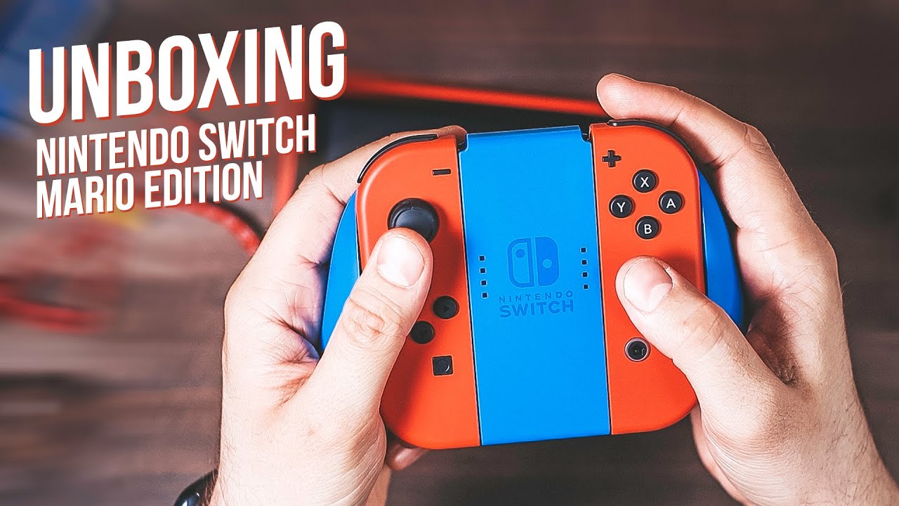 Unboxing Nintendo Switch Mario Red & Blue Edition