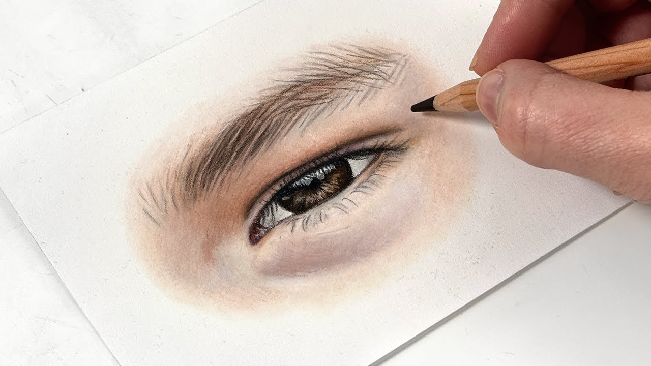 How to Draw a Realistic Eye with Pastel Pencils - Easy Smooth Layers