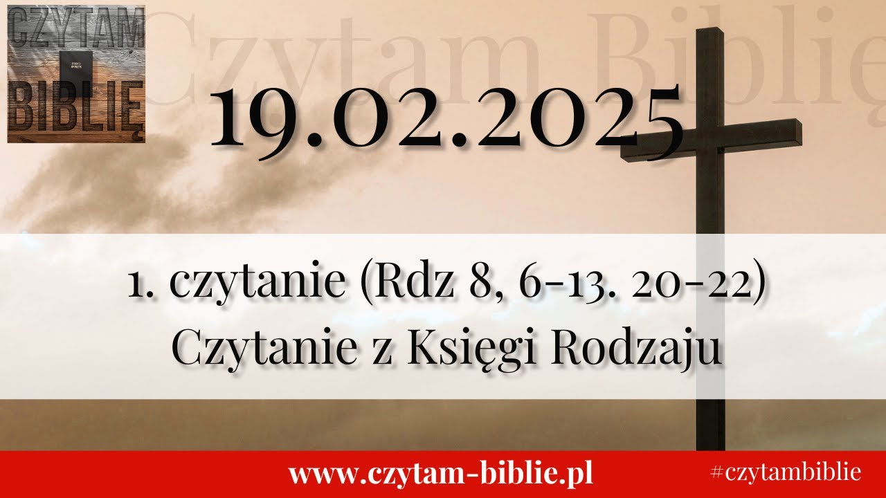 🗓️ 19.02.2025 - 1 CZYTANIE NA DZIŚ - (Rdz 8, 6-13. 20-22) Koniec potopu i wyjście z arki