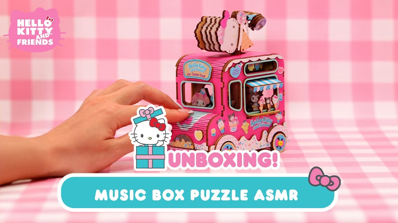 Hello Kitty DIY Handscraft Wooden Music Box Puzzle ASMR | Hello Kitty Crafts