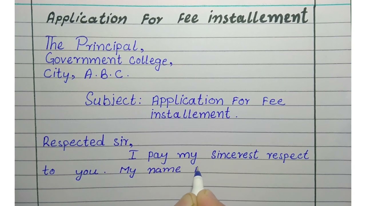 Application for fee installment for all students || How to write ✍️ application for fee installation