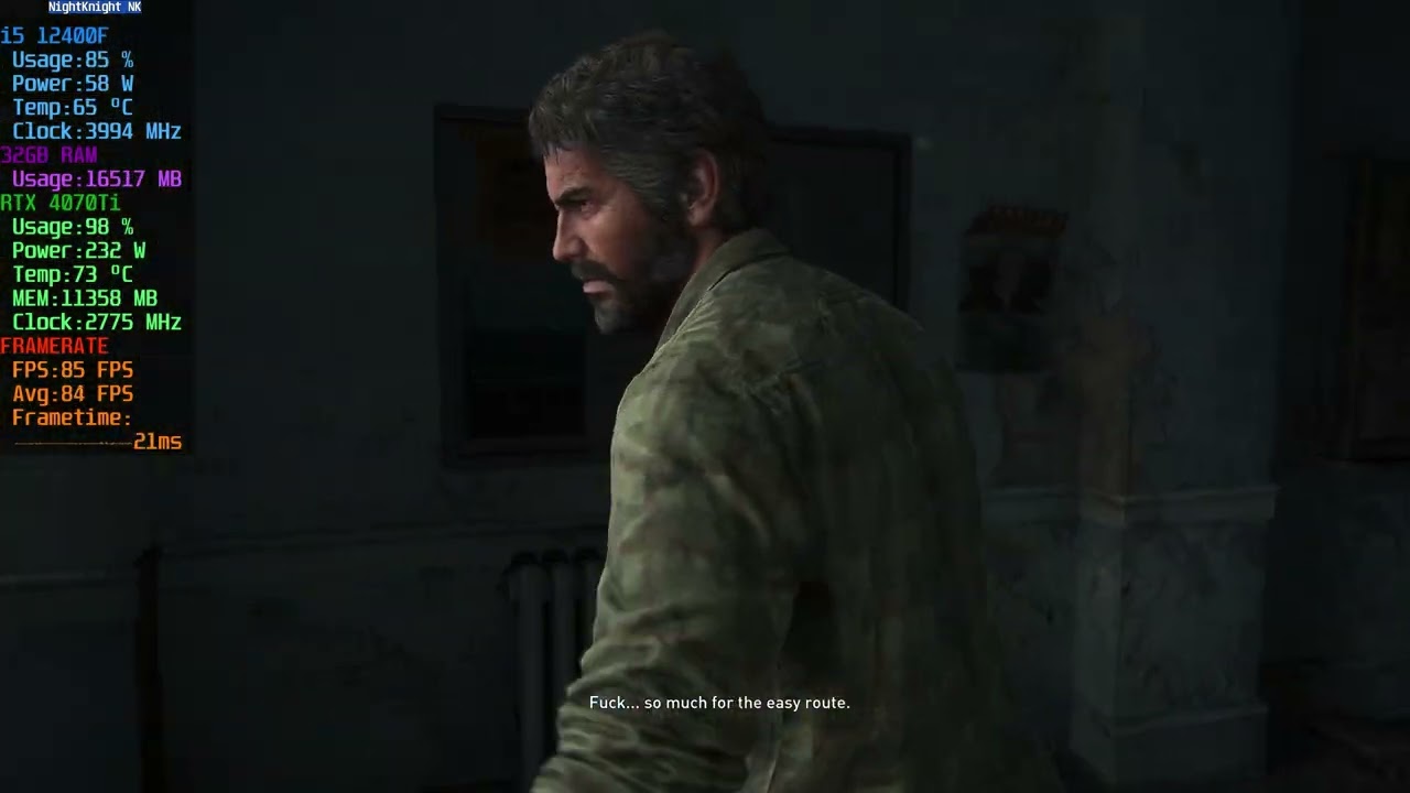 The Last Of Us RTX 4070 Ti 4k DLSS │FSR Ultra