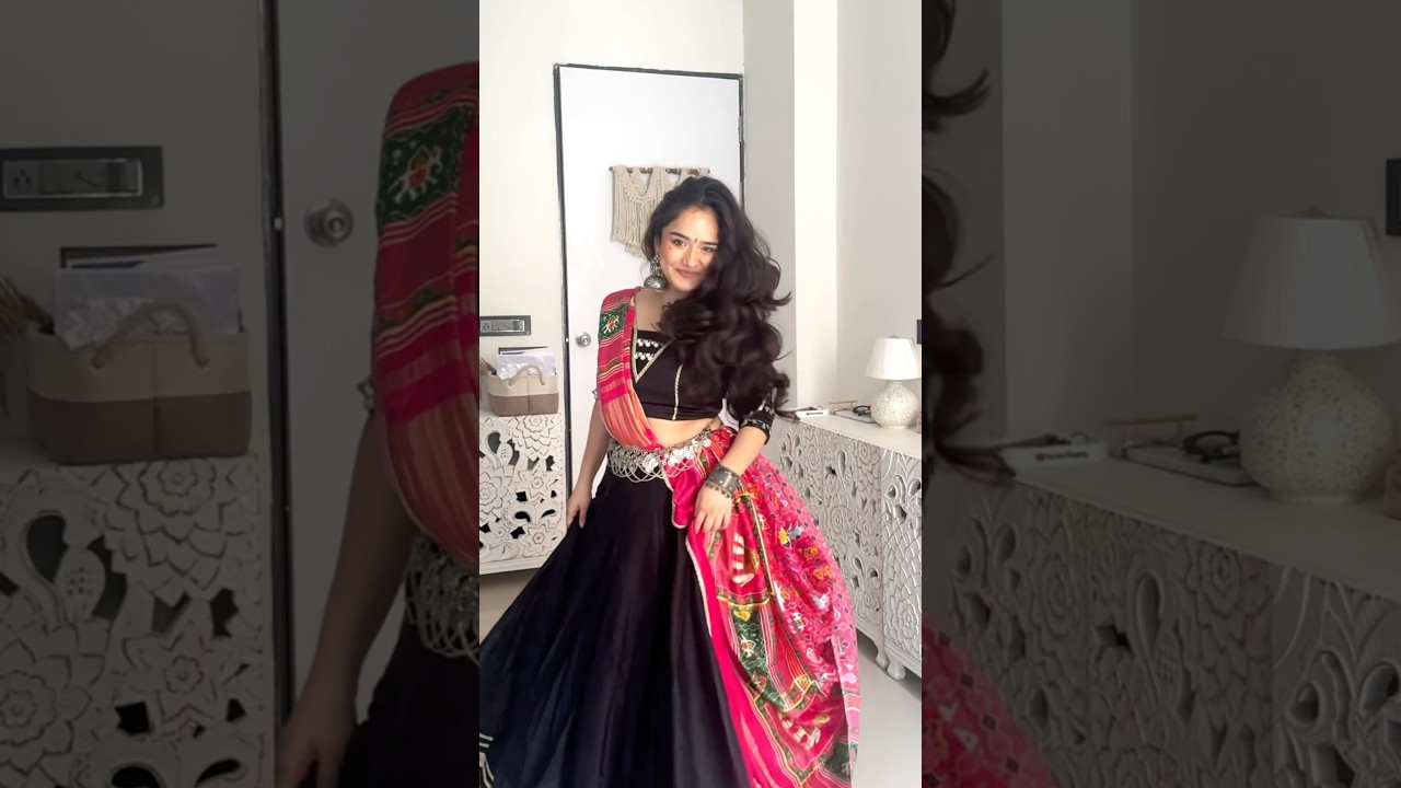8th Day Navratri Outfit ✨ #ytshorts #grwm #garba #makeup #indianfashion #navratri2025 #navratri