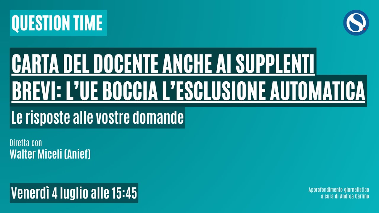 Carta docente anche ai supplenti brevi? L'Europa apre alla possibilità