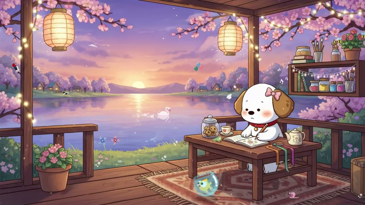 Cozy Fluffy Moments by the Lake 🌅 Gentle Aesthetic Lofi ✨ Calm Lofi Music to Relax & Dream