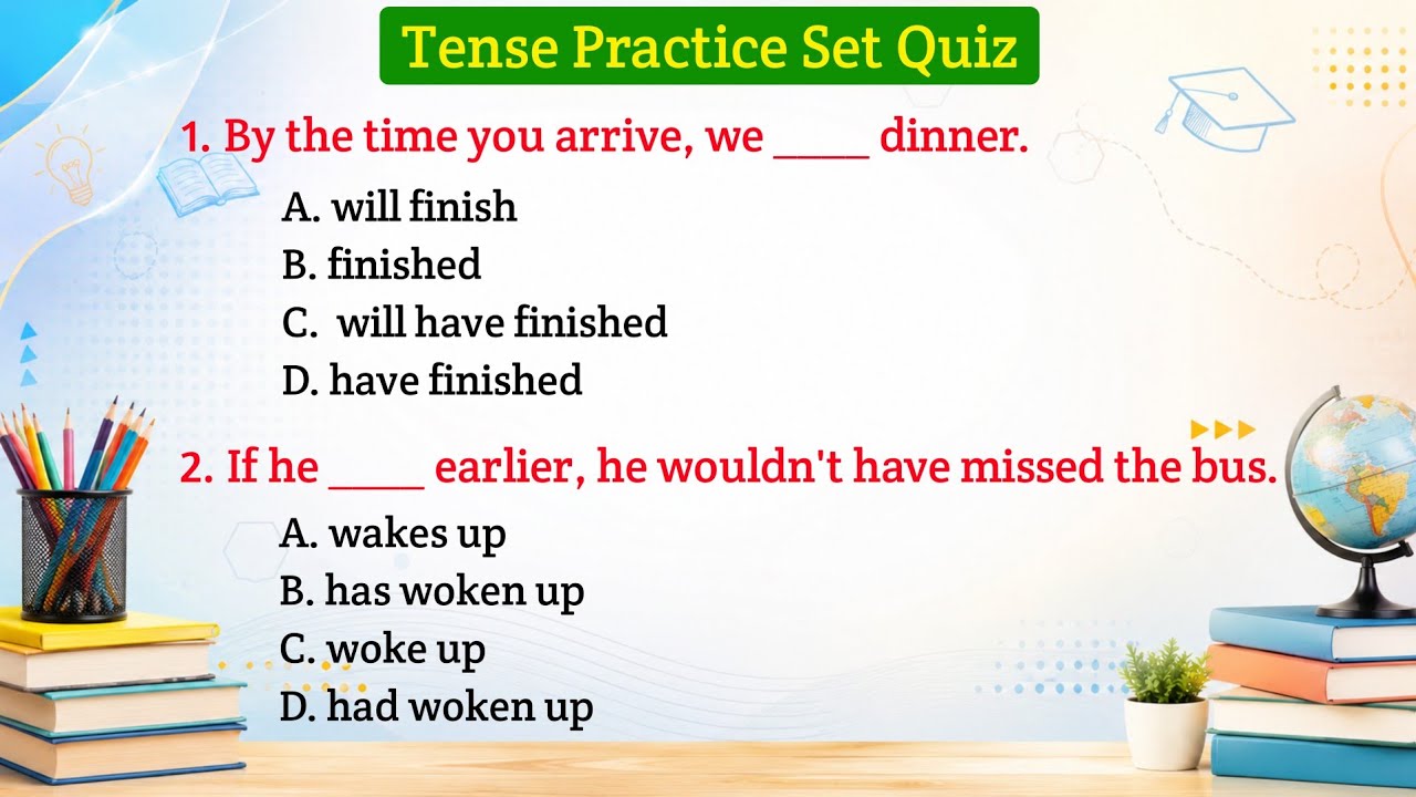 Tense mcq for competitive exams | Tense questions in english grammar | Tense for competitive exams