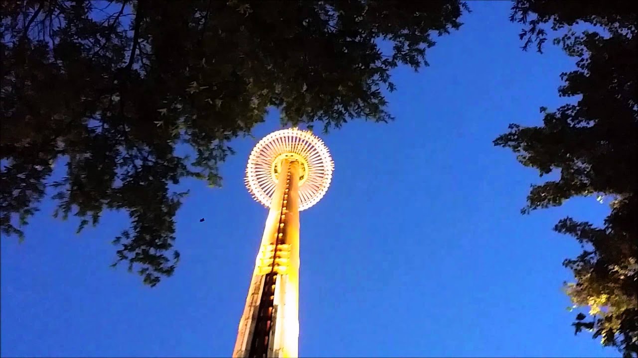 Kings Dominion: Scream Zone Drop Tower off ride POV / June 20, 2014