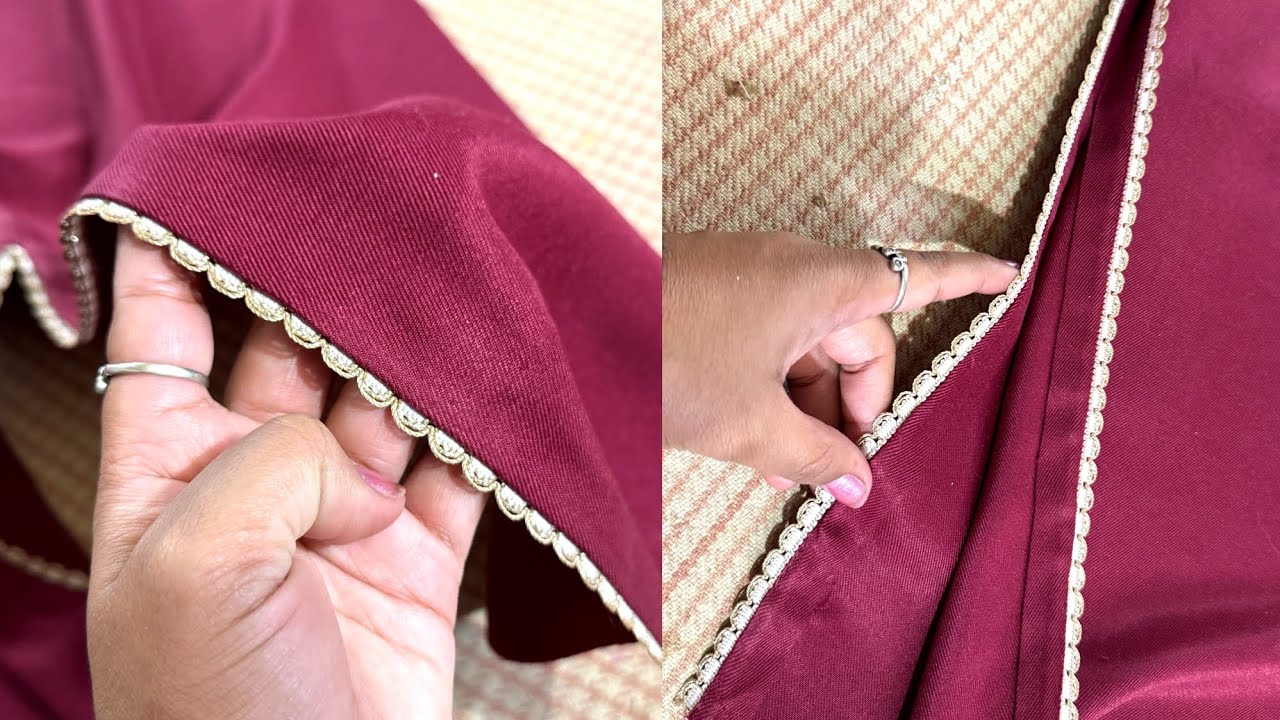 😍 सिर्फ 2 सिलाई में Kurti Slits पर Lace/Piping लगाने का बेहतरीन तरीका | Chak Par Joint Lace Lagana