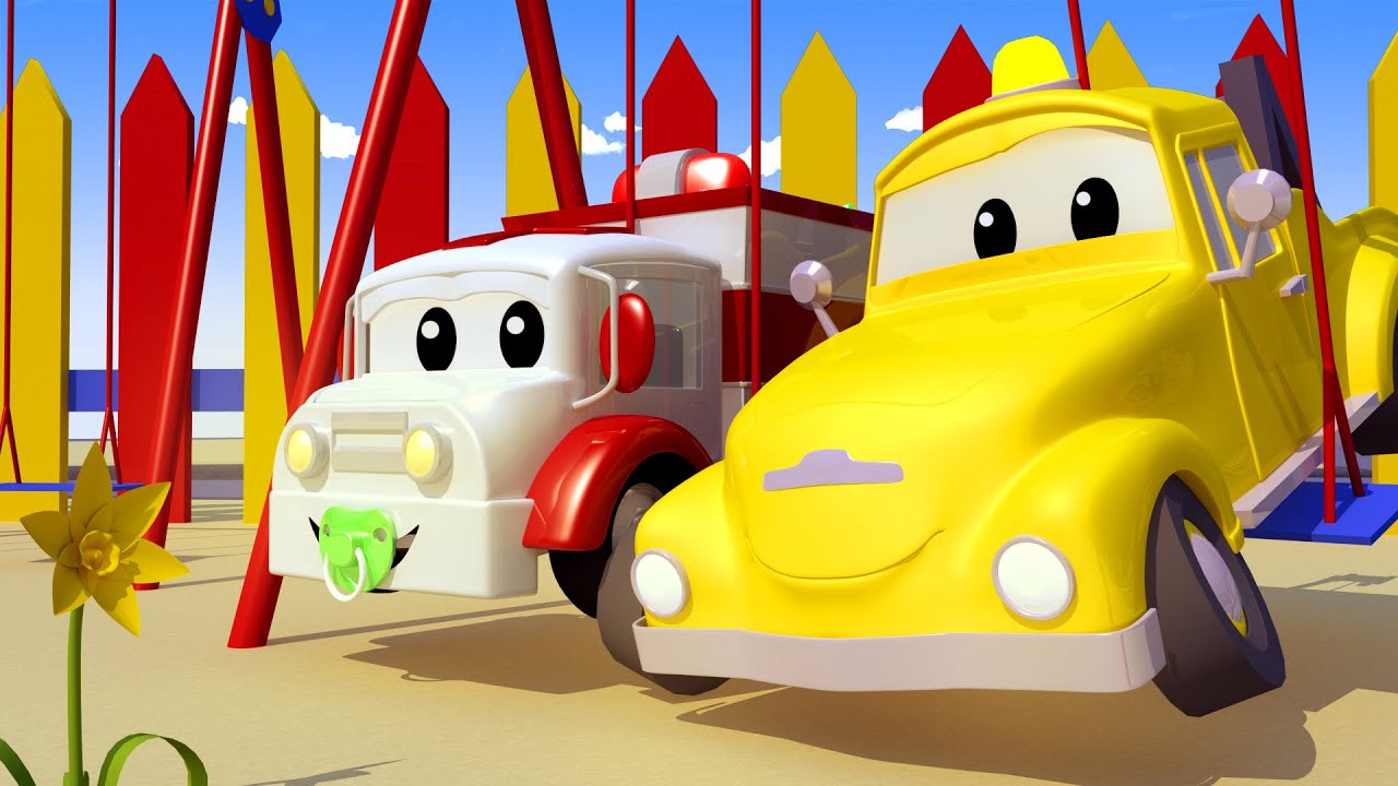 Baby Tom the TOW TRUCK Snaps His Tow ROPE!  - Amber the Ambulance Cartoon for Children